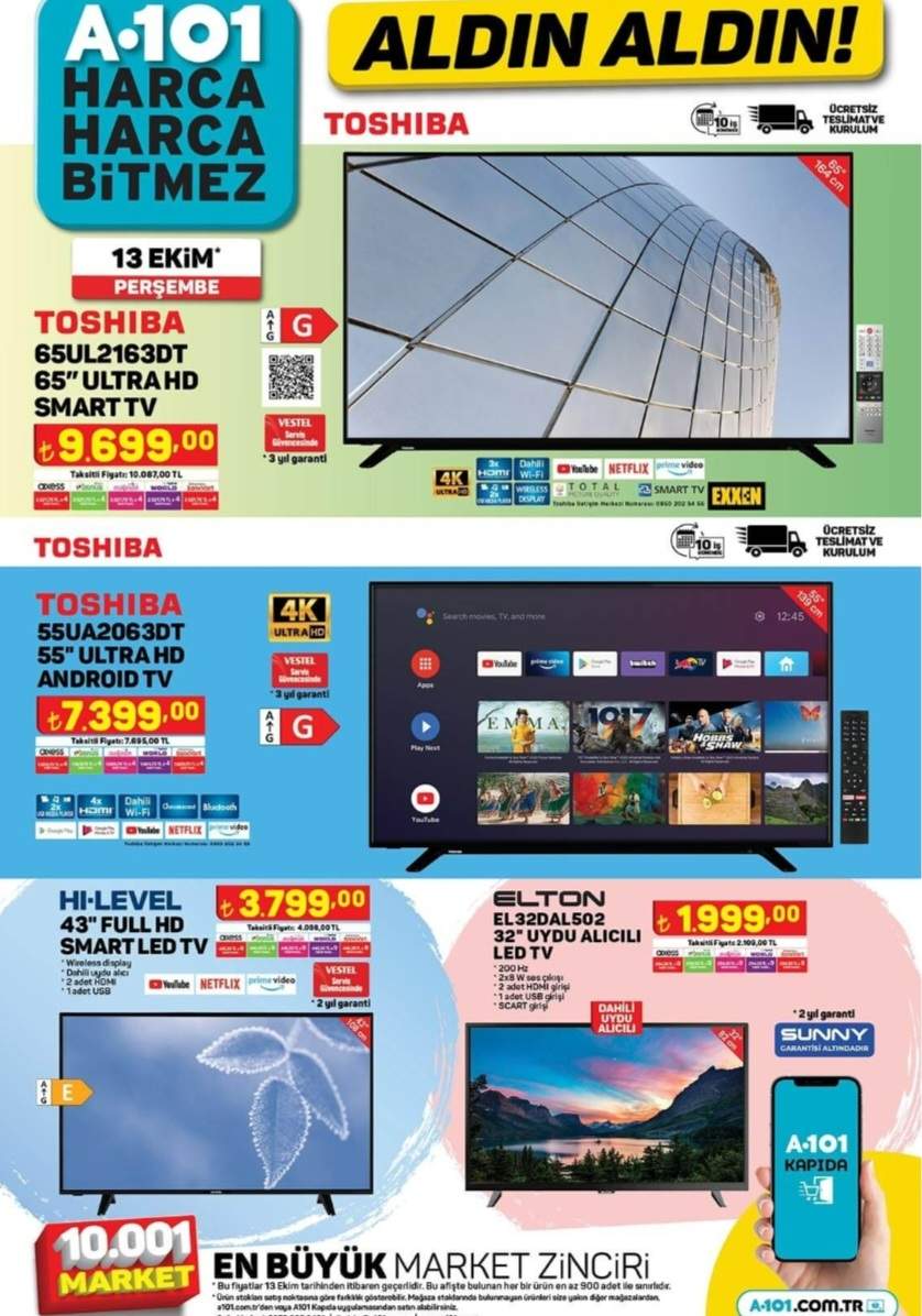 A101 13 20 Ekim indirim kataloğu yayınlandı