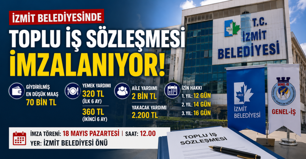 İzmit Belediyesinde Toplu İş Sözleşmesi 